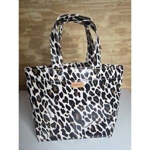 Consuela Mini Grab N Go Bag Purple Multicolor Leopard Print Tote Hand Purse
